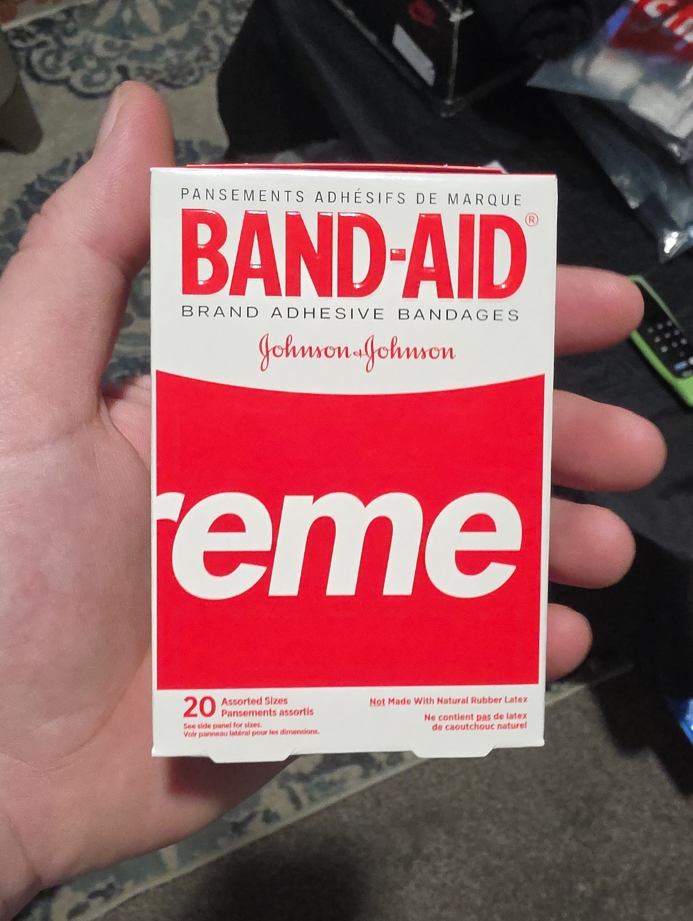 Supreme Red and White Band-Aid Adhesive Bandage Box